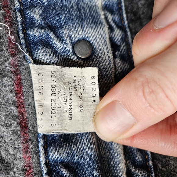 Vtg 80's Levi's Blanket Lined Denim Trucket Jacket Made USA 70506 0316 Size 40 - Picture 4 of 8